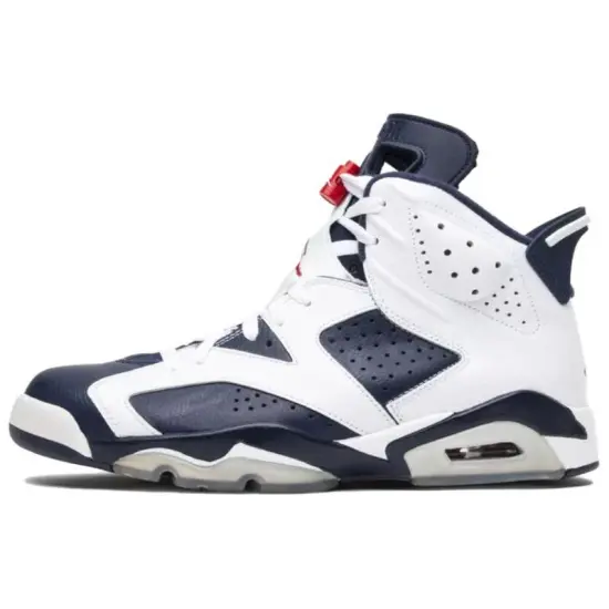 Air Jordan 6 Vintage Basketball Shoes Men High-top Midnight Blue/red/white