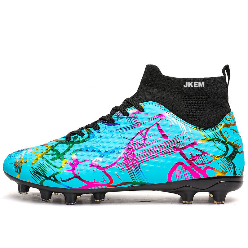 JKEM Soccer Shoes Unisex Low Top Aqua/Black/White