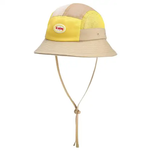 Li Ning Cotton Bucket Hats Kids' Khaki