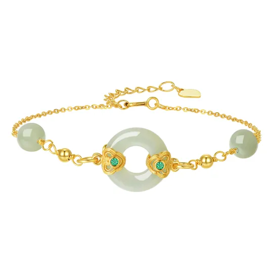 CHOW TAI SENG Hetian Jade Bracelets Pale Greenish White Jade Women's