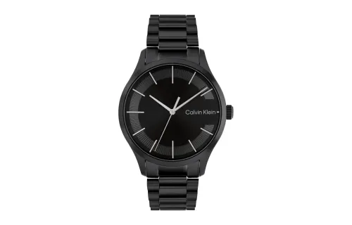 CALVIN KLEIN ICONIC Steel Chain Minimalist Style Wrist Watches Quartz Movement Black Dial Men's Watches