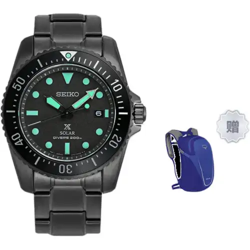 SEIKO PROSPEX Solar Movement Stainless Steel Strap Watch Men's Watches Black Dial