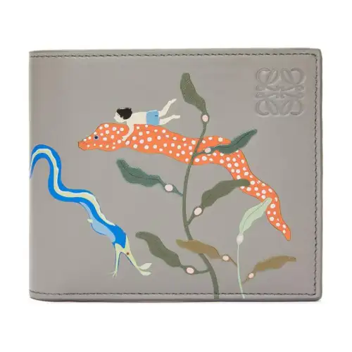 LOEWE Satin Calfskin Wallet Regular Men's Pearl Gray
