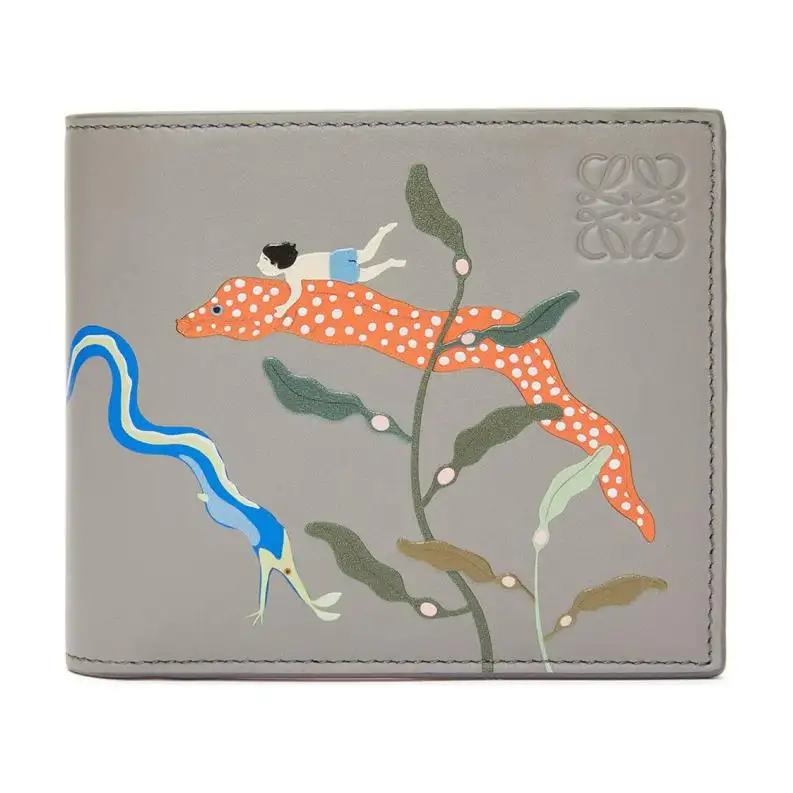 LOEWE Satin Calfskin Wallet Regular Men's Pearl Gray