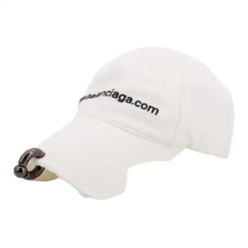 Balenciaga Cotton Baseball Caps Women's White