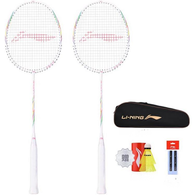 Li Ning Sharp Shadow EX LIGHT Full Carbon Badminton Rackets Speed Type Enhanced Swing Speed Entry level 5U/G5 White