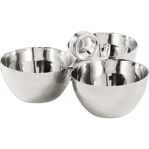 Polo Ralph Lauren Fluted round handle triple Montgomery nut bowl silver 10*5cm