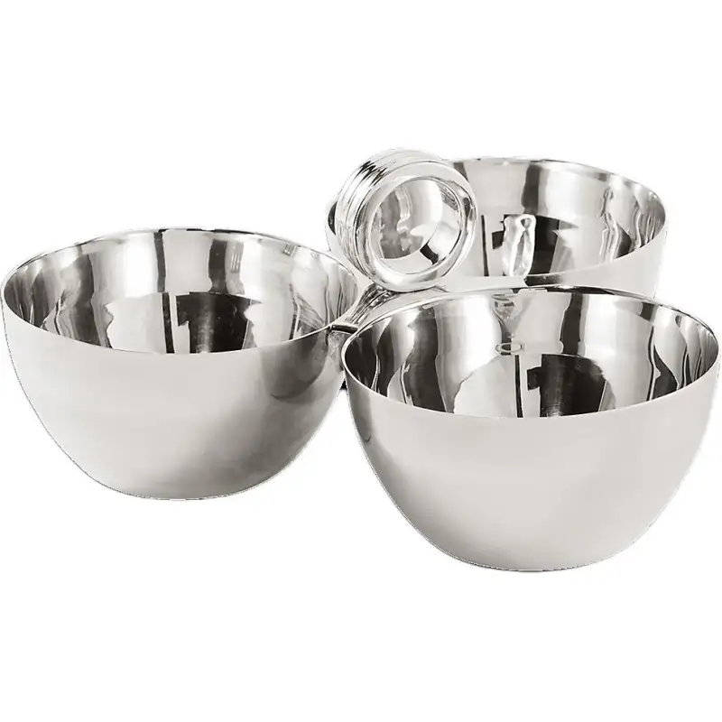 Polo Ralph Lauren Fluted round handle triple Montgomery nut bowl silver 10*5cm