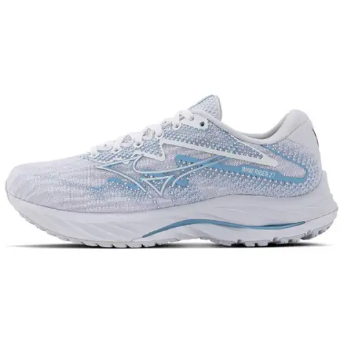 Mizuno Wave Rider 27 Slip Resistant, Abrasion Resistant, Breathable, Support Low top Running Shoes Women's Gray Blue