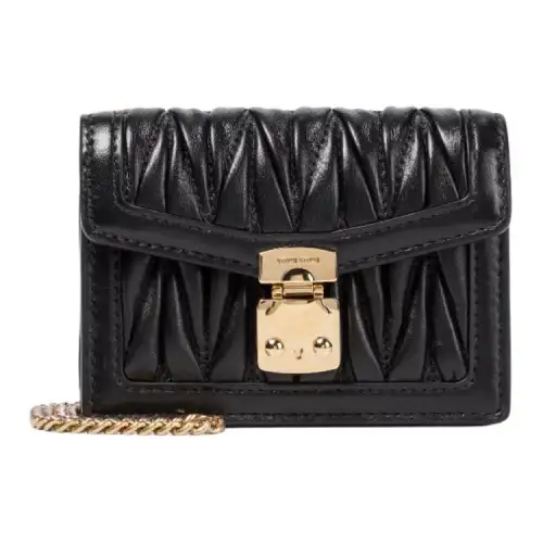 MIU MIU Sheepskin Clutch Shoulder Bag, Crossbody Bag Mini Women's Black