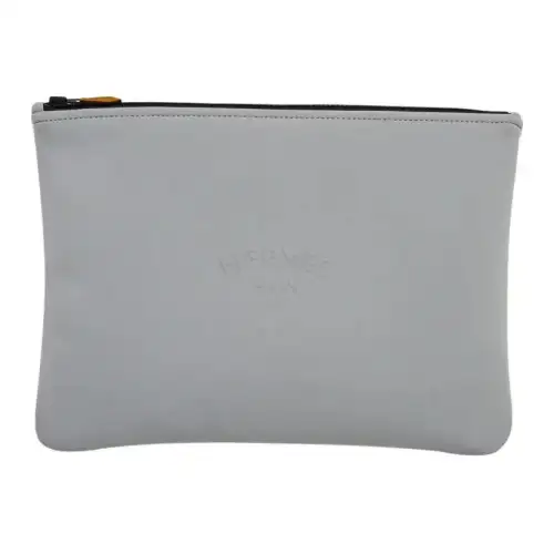 HERMES Neobain Neoprene Clutch Small Unisex 05 Argente Silver