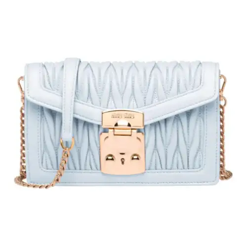 MIU MIU Sheepskin Handbag, Crossbody Bag, Shoulder Bag Women's Sky Blue