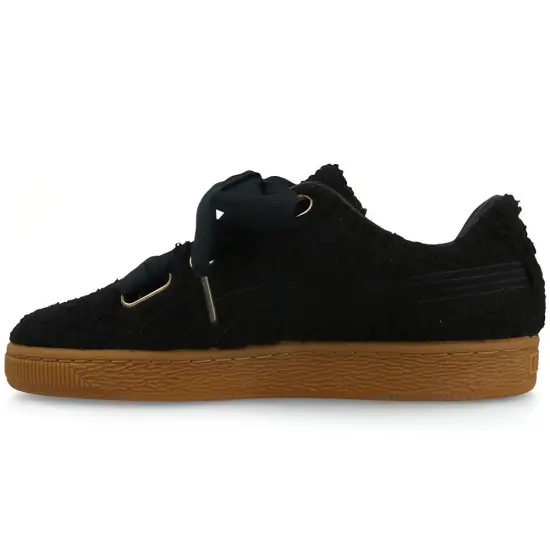 Puma Basket Skateboarding Shoes Women's Low-top Black