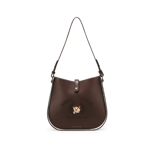 Teenie Weenie Pu Tote Bag, Shopping Bag, Shoulder Bag Women's Brown