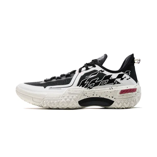 LINING Shudder Basketball Shoes Men Low-Top Black, White