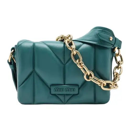 MIU MIU Sheepskin Shoulder Bag, Crossbody Bag Women's Lagoon Blue