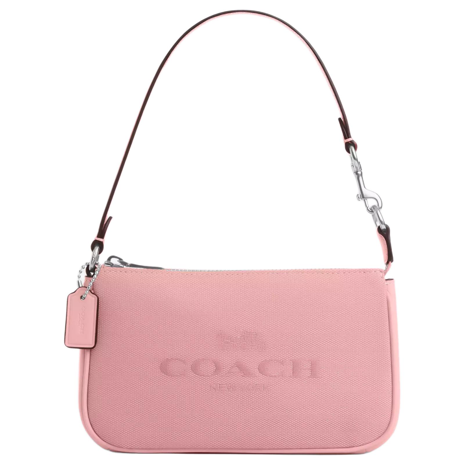 Женская сумка COACH Nolita 19 (серебряно-розовая)
