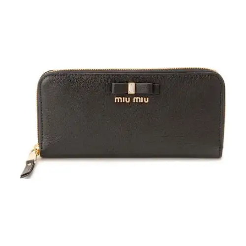 MIU MIU Fashion Trend Leather Wallet Women's Black