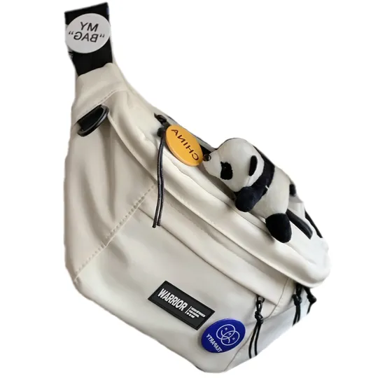 Warrior Polyamide With Nylon Sling Bag Unisex Black White