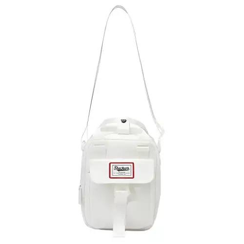Skechers Fabric Shoulder Bag, Crossbody Bag Regular Unisex Marshmallow White
