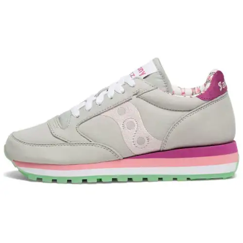 Saucony Jazz Triple Jazz Running Shoes Women's Low Top Gray/Purple/Pink/White/Green