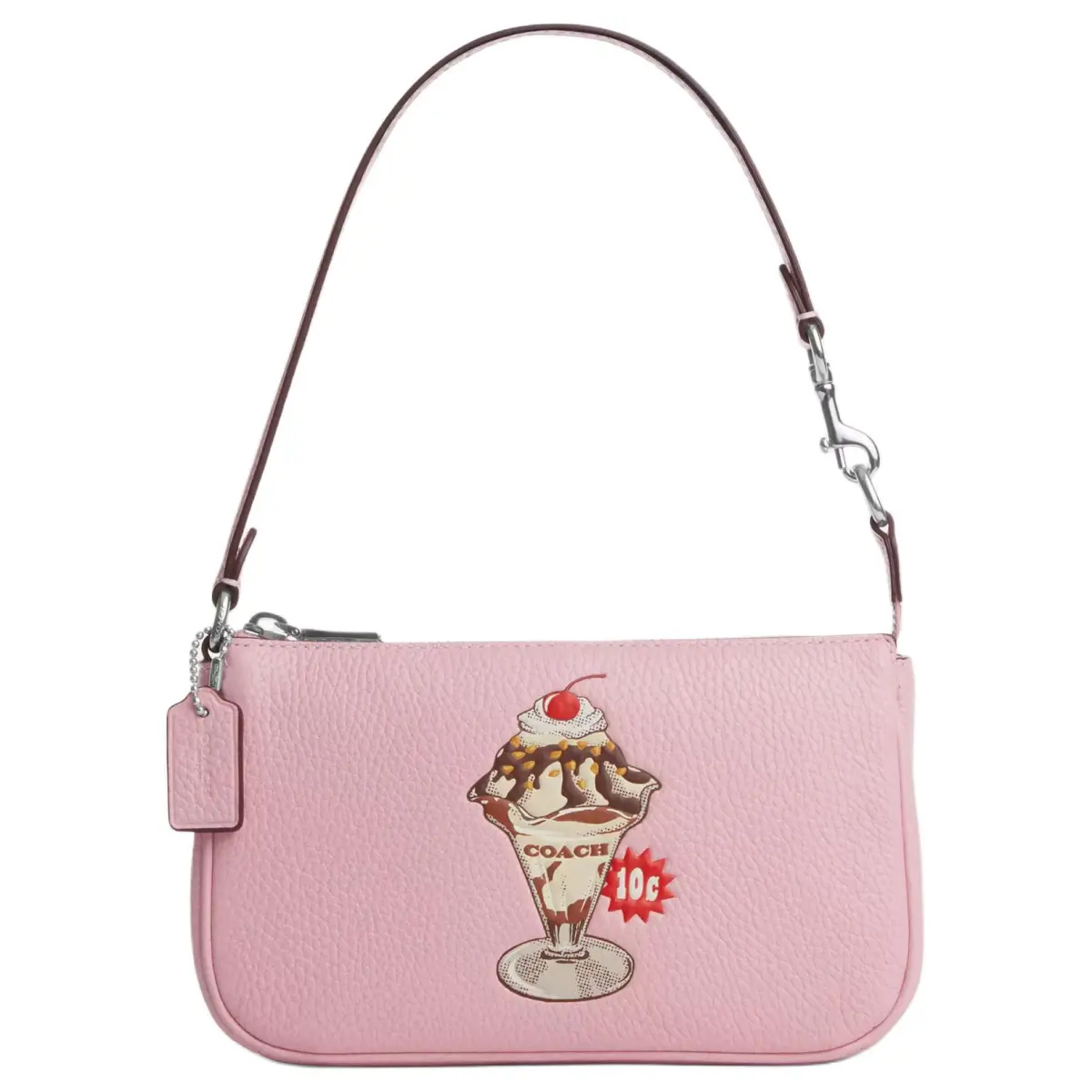 COACH Nolita Refined Pebbled Leather Handbag Small Women's Cherry Blossom Pink