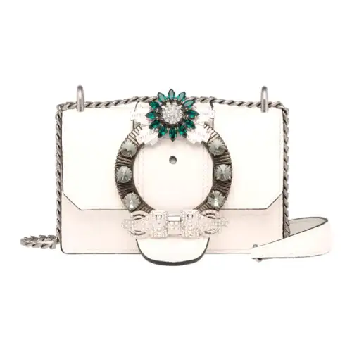 MIU MIU Calfskin Shoulder Bag, Crossbody Bag Regular Women's White