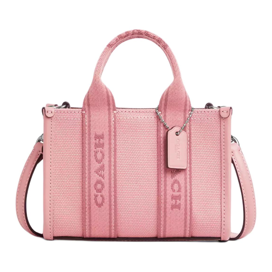 Женская сумка COACH Smith 16 (серебряно-розовая)