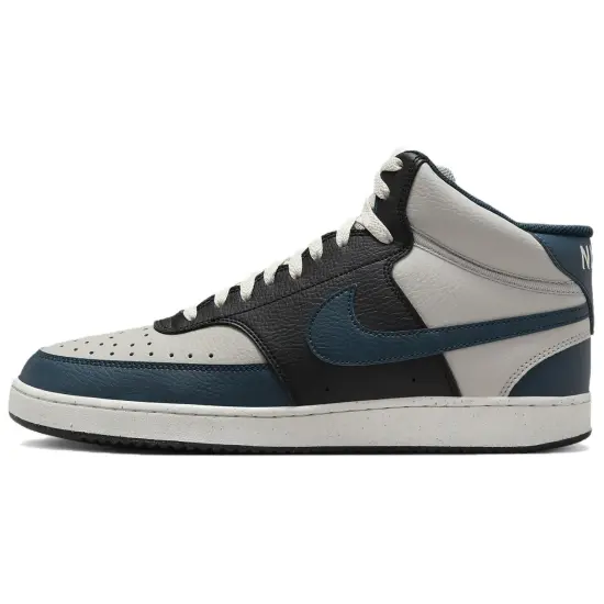 Nike Court Vision Casual Shoes Men Mid-Top Light Iron Ore/Phantom/Black/Armory Marine Blue