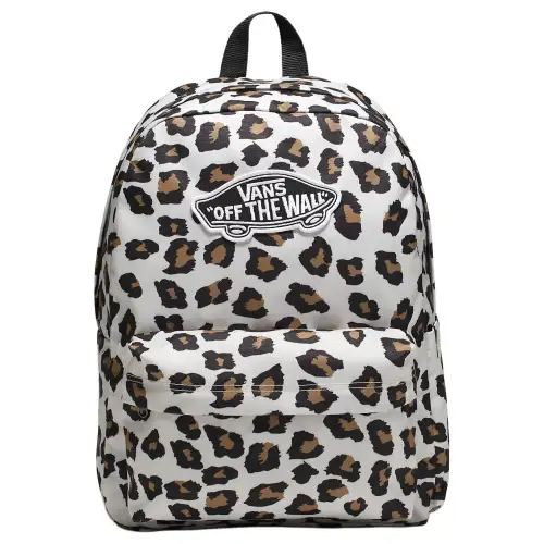 Vans Polyester Polyurethane Coating Backpack Regular Unisex White Leopard Print
