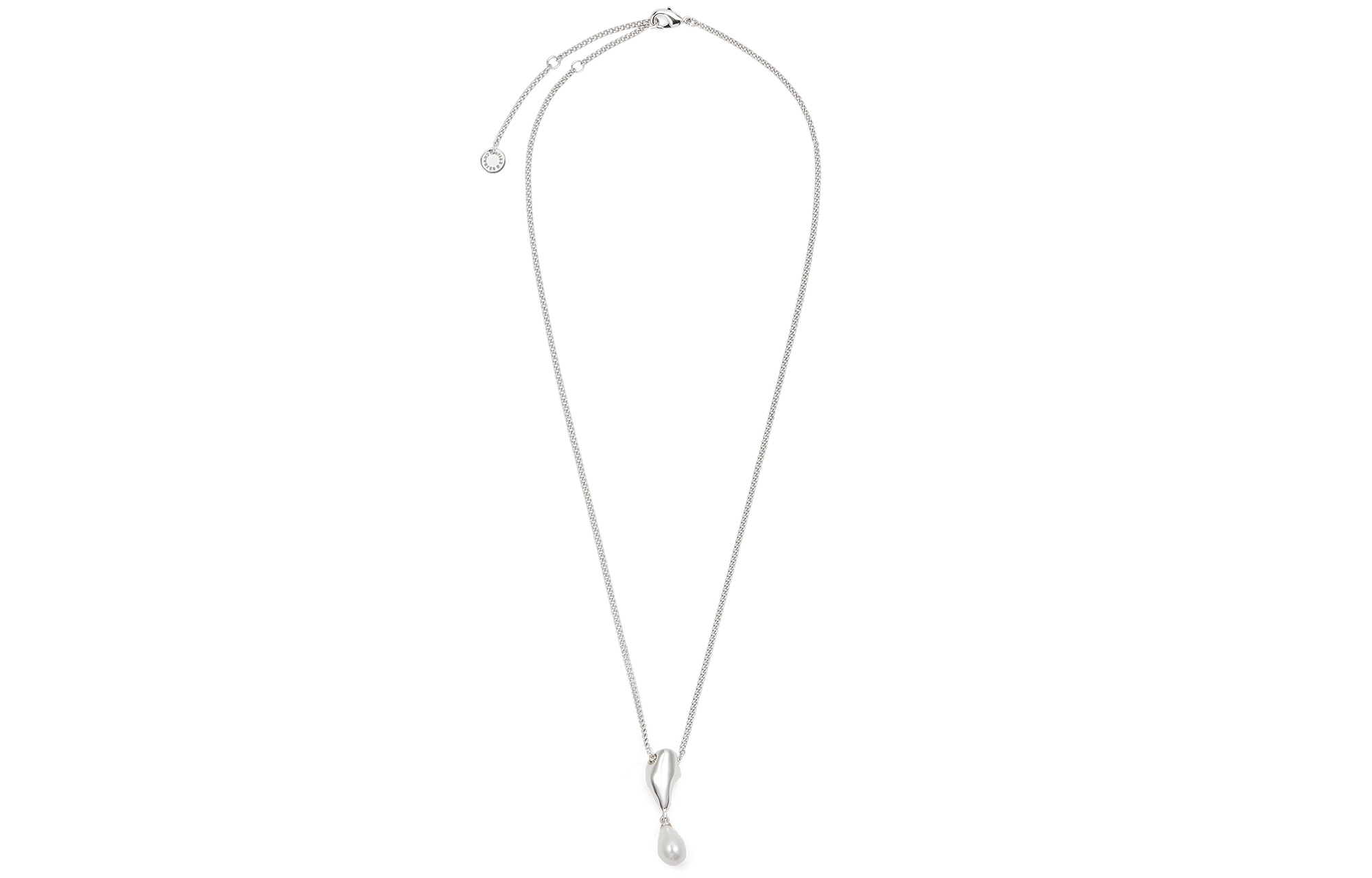 Charles&keith, design brass necklace pearl, simple and elegant design