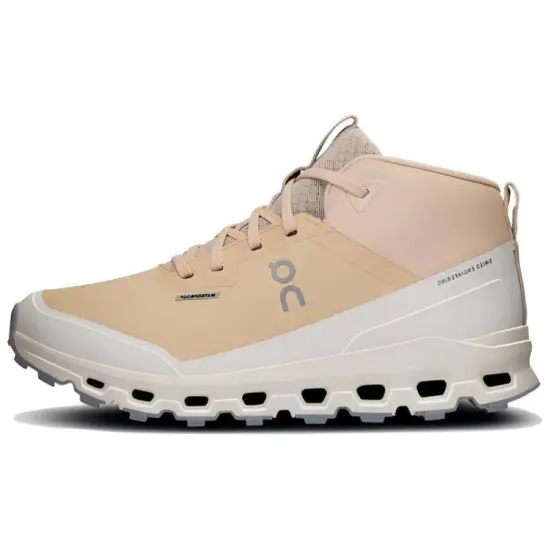On Cloudroam Waterproof Cushioning Wear Resistant Mid Top Trekking Shoes Women's Yellow Gray