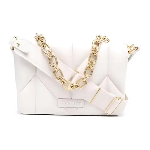 MIU MIU Sheepskin Shoulder Bag, Crossbody Bag Regular Women's White