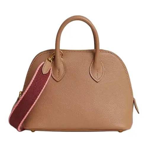 HERMES Bolide Goatskin Bowling Bag, Handbag, Shoulder Bag, Crossbody Bag Mini Women's Sparrow Wood