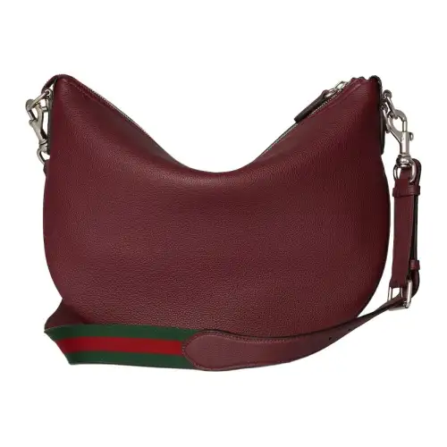 GUCCI Soft Grain Leather Shoulder Bag, Crossbody Bag Small Unisex Red