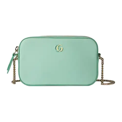 GUCCI GG Marmont Leather Crossbody Bag, Shoulder Bag Extra Mini Women's Light Green