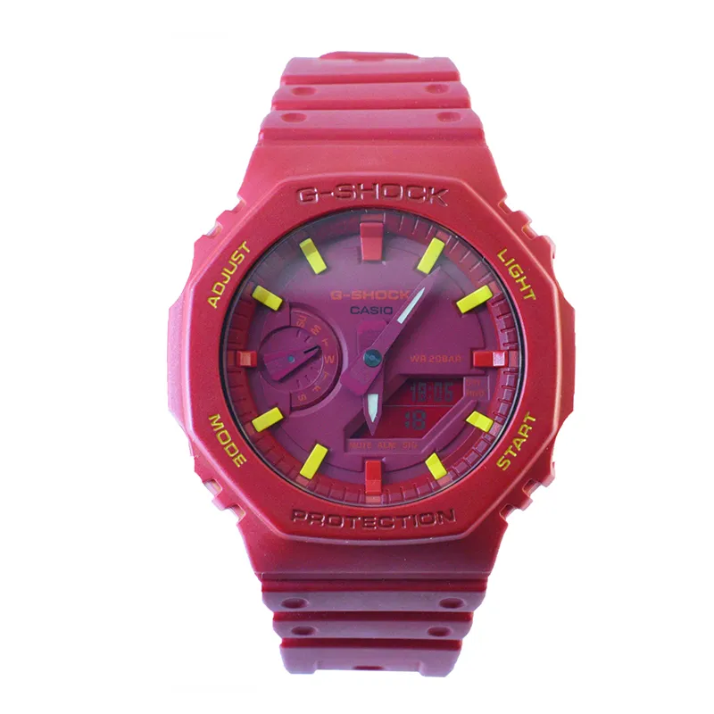 CASIO Men Liquid Crystal/Analog Dual Display Series Red Watch