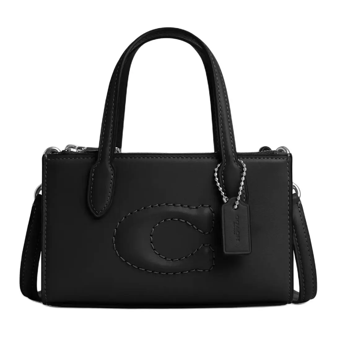 COACH Refined Calfskin Shoulder Bag, Crossbody Bag, Handbag Small Women's Black