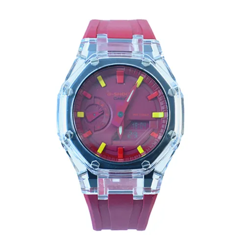 CASIO Men Liquid Crystal/Analog Dual Display Series Red Watch