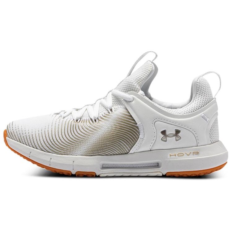 Under Armour Hovr Rise 2 comfortable fabric shock-absorbing non-slip wear-resistant breathable low-top running shoes women's white