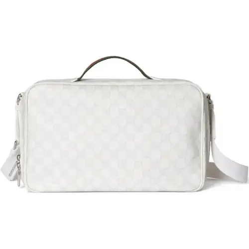 GUCCI Canvas Bag Storage Bag Medium Size Unisex White