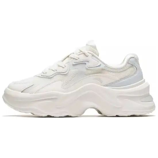 ANTA Casual Shoes Women's Low-Top Ivory White/Light Mist Gray