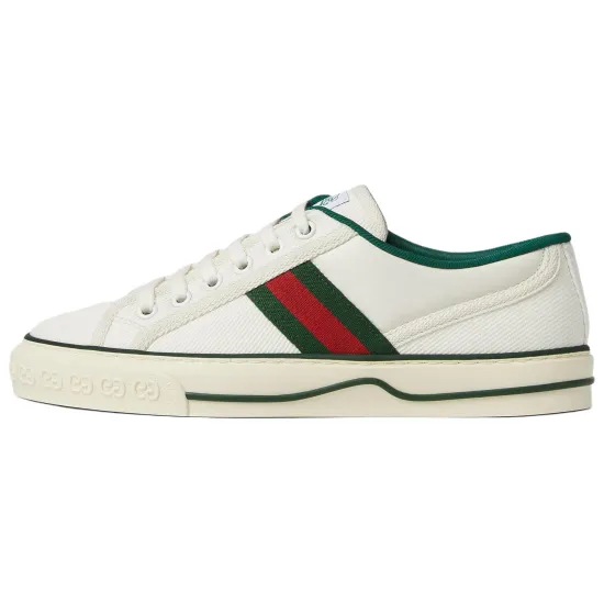 GUCCI Tennis 1977 Skateboard Shoes Women's Low-Top White Green