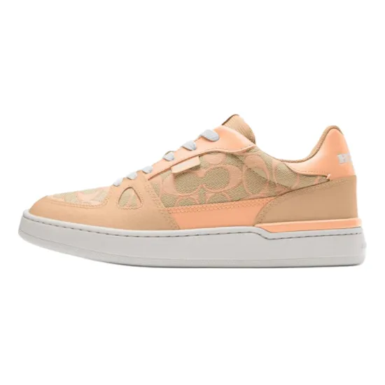 COACH Clip Skateboard Shoes Women's Low-Top Pink