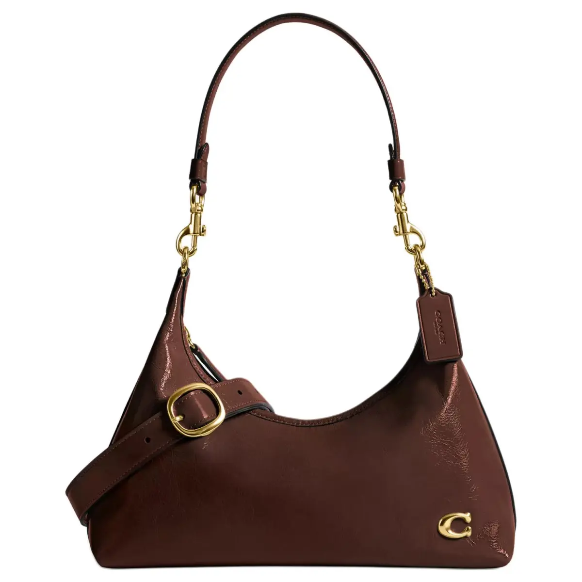 COACH Juliet Leather Shoulder Bag Large Women's Coffee