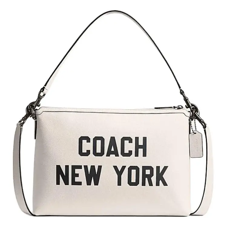 COACH Relay Cow Leather Shoulder Bag, Crossbody Bag, Handbag Large Unisex White