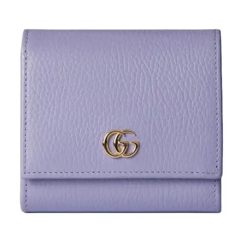 GUCCI Leather Wallet Medium Women's Light Purple