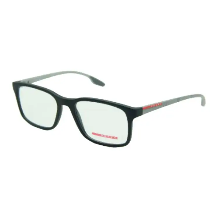 PRADA Brand Logo Rectangular Eyeglass Frames Unisex Black