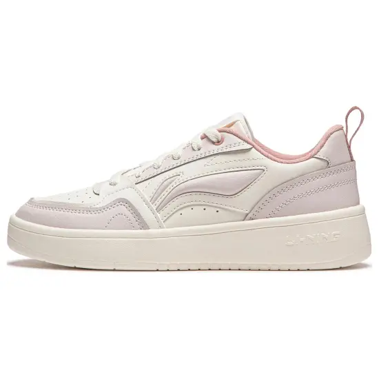 LiNing Yuanbao V2 Slip-Resistant Cushioning Wear-Resistant Low-Top Skateboard Shoes Women's White Pink