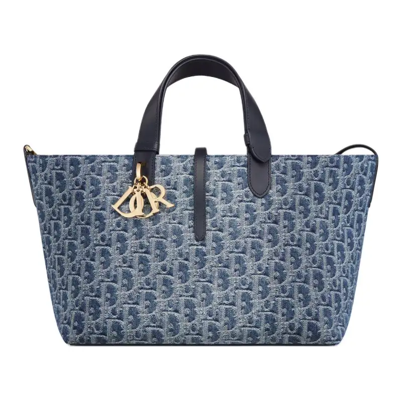 DIOR Toujours Oblique Jacquard Fabric Native Bag, One Shoulder Handbag Medium Women's Blue